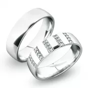 Snubné prstene z bieleho zlata SP-61025B