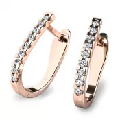 Diamantové "podkovičky" z ružového zlata 10862-CV-DIA