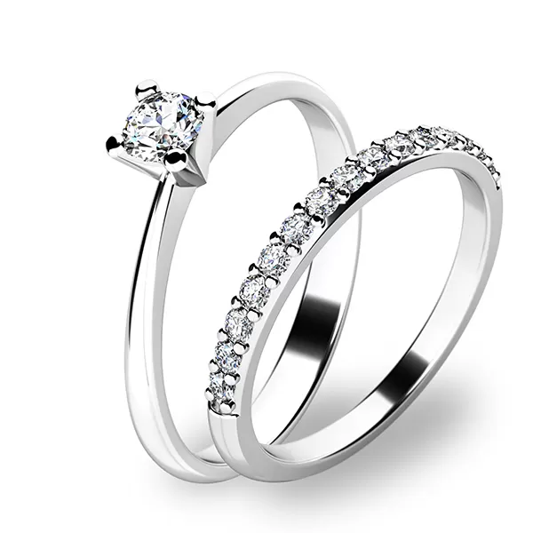 Zásnubný set z bieleho zlata 10820-SET01-BB