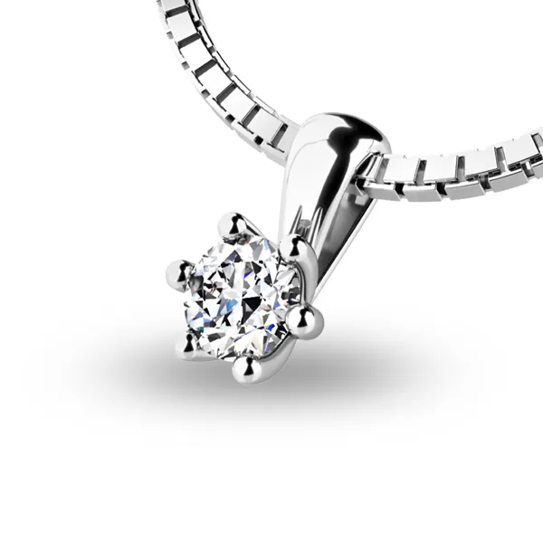 Dámsky prívesok biele zlato 585/1000 prírodný diamant 0,155 ct G/SI briliant 10887-B-DIA