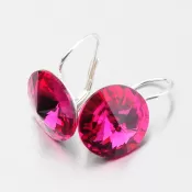 Strieborné náušnice s kryštálmi 14 mm N335ČV-JK