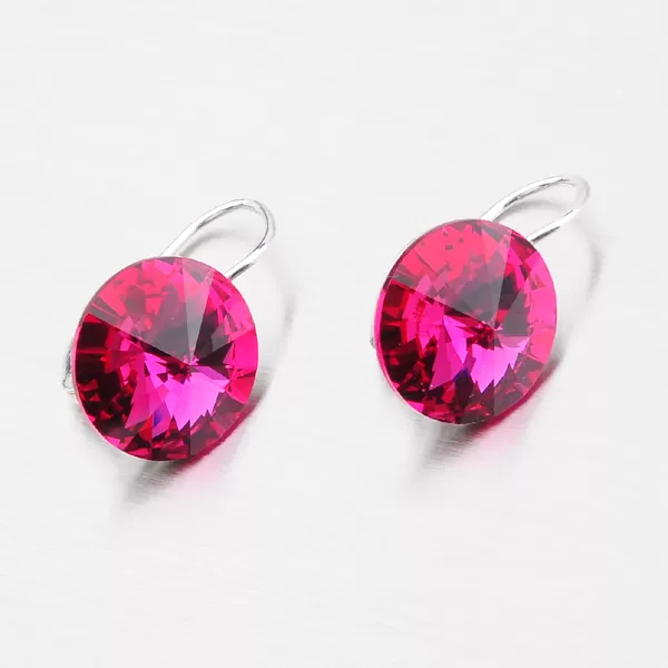 Strieborné náušnice s kryštálmi 14 mm N335ČV-JK