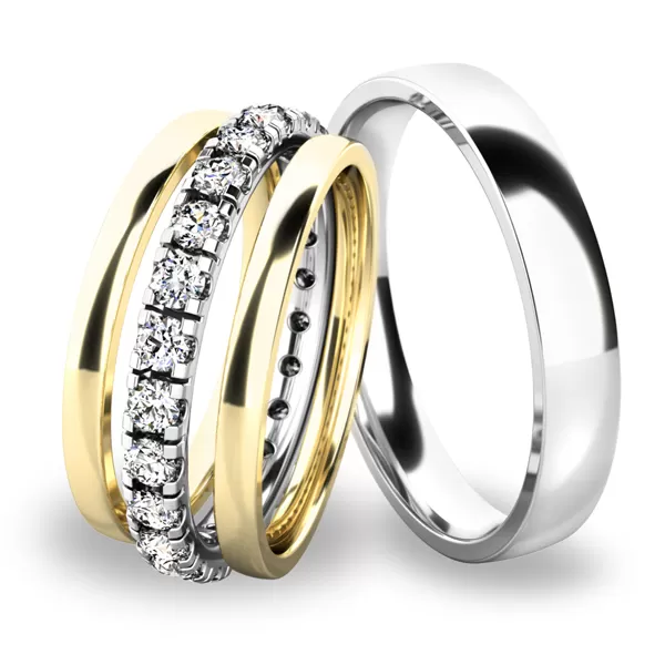 Snubné prstene set zo zlata SP-61045-SET02