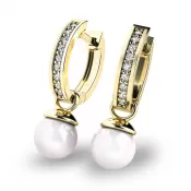 Náušnice s perlou a diamantmi 10894-ZL-FW-DIA