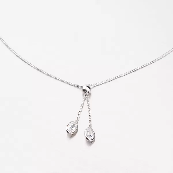 Náhrdelník zo striebra so zirkónmi M3337B