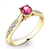 Krásny prsteň s turmalínom a diamantmi 10745Z-TUR