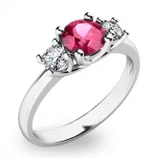 Prsteň s turmalínom a diamantmi 10803B-TUR