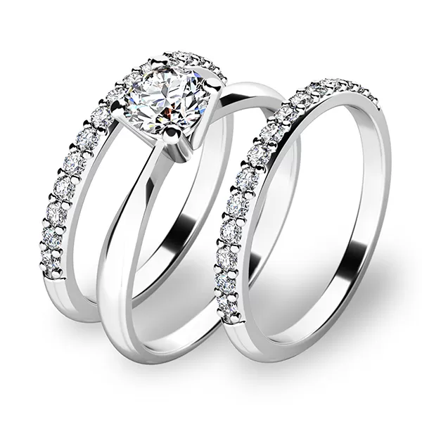 Krásny set zásnubných prsteňov 10770-SET02-BB