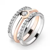 Set zásnubných prsteňov z ružového a bieleho zlata 10807-SET02-RB