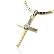 Zlatý kríž s diamantom 10872-ZL-DIA