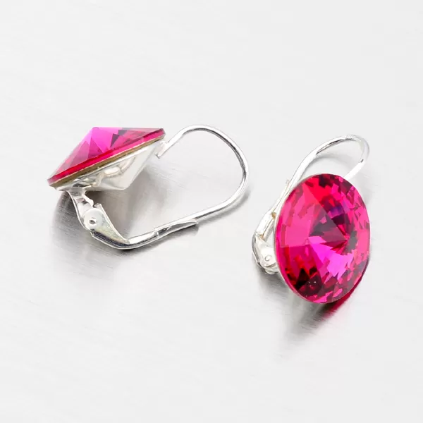 Strieborné náušnice s kryštálmi 14 mm N335ČV-JK