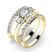 Zásnubný prsteň zo žltého zlata 585/1000 zirkónový zásnubný set 10803-SET02-ZZ
