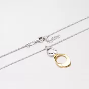 Strieborný náhrdelník s pozlátenou ozdobou N1401582-0331-SLX