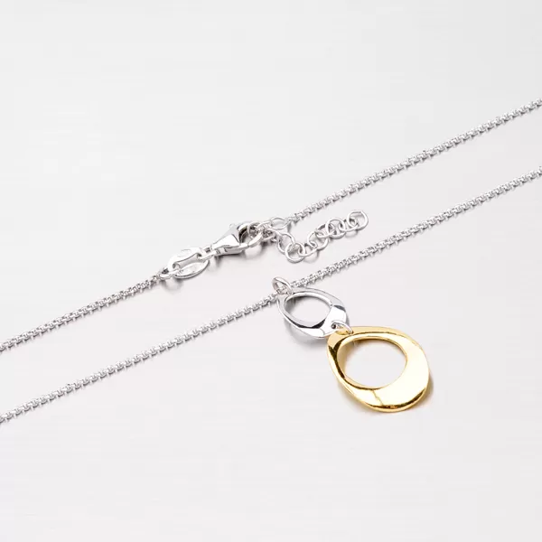 Strieborný náhrdelník s pozlátenou ozdobou N1401582-0331-SLX