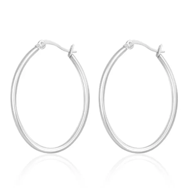 Oceľové oválne náušnice 50 x 35 mm GEHE096