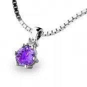 Prívesok s ametystom a diamantom 10859B-AME