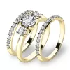 Zásnubný prsteň zo žltého zlata 585/1000 zirkónový zásnubný set 10803-SET02-ZZ