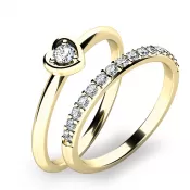 Nádherný set zásnubných prsteňov zo žltého zlata 10849-SET01-ZZ