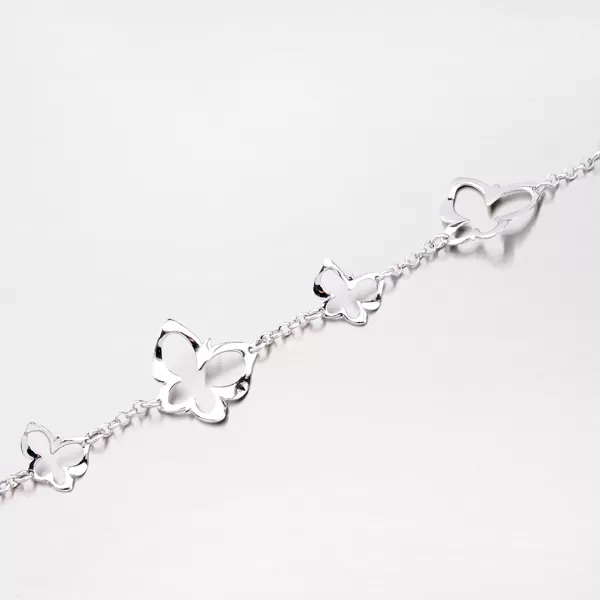 Strieborný náramok s motýľmi B1401565-0331-SLX