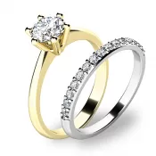 Set zásnubných prsteňov z kombinovaného zlata 10720-SET01-ZB