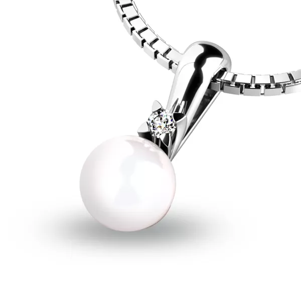 Perlový prívesok s diamantom 10891-B-DIA