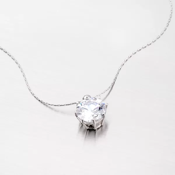 Strieborný náhrdelník s veľkým zirkónom MCOLLIER-100