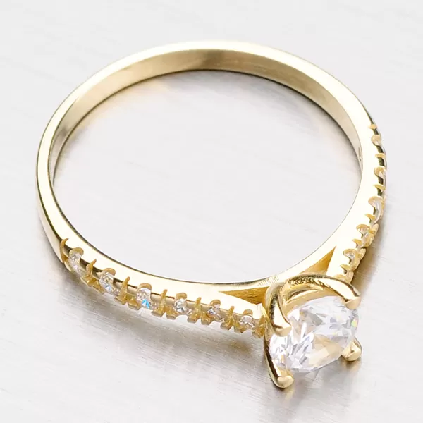 Zlatý prsteň zdobený zirkónmi DZ10759-ZL