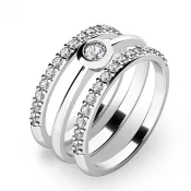 Set zásnubných prsteňov z bieleho zlata 10807-SET02-BB