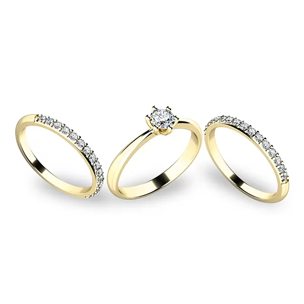 Zásnubný prsteň žlté zlato 585/1000 zirkón set 10819-SET02-ZZ