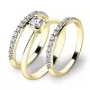 Zásnubný prsteň žlté zlato 585/1000 zirkón set 10820-SET02-ZZ