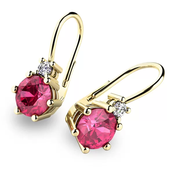 Náušnice s turmalínmi a diamantmi 10857-ZL-TUR