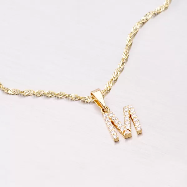 Zlatý přívěsek - zlato 585 písmeno M 13-152-M