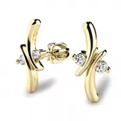 Dámske náušnice žlté zlato 585/1000 prírodný diamant 0,060 ct G/SI 10851-NS-ZL-DIA
