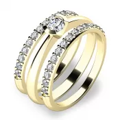 Krásny set zásnubných prsteňov zo žltého zlata 10840-SET02-ZZ