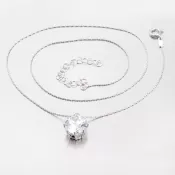 Strieborný náhrdelník s veľkým zirkónom MCOLLIER-100