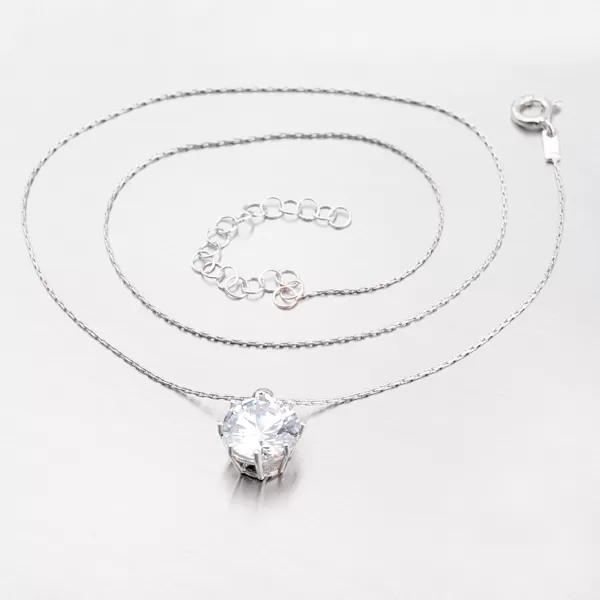 Strieborný náhrdelník s veľkým zirkónom MCOLLIER-100