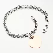 Strieborný náramok so srdiečkom s možnosťou rytiny B1601696-1132-SLX