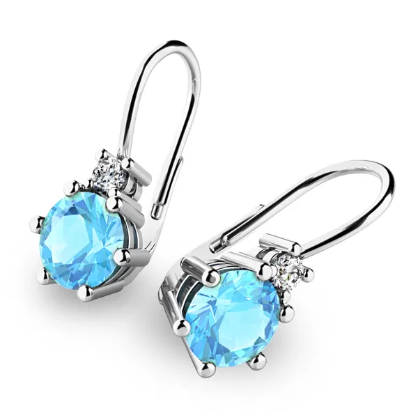 Náušnice s topazami a diamantmi 10857-B-TPZ