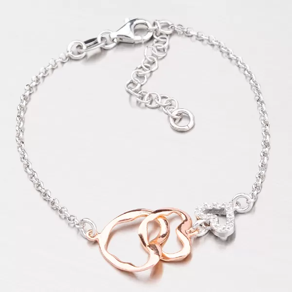 Strieborný náramok zdobený srdiečkami B1500714-0331-SLX