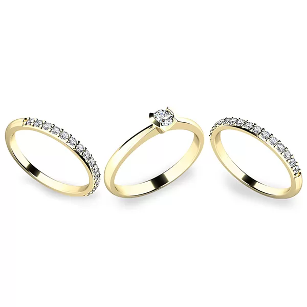 Krásny set zásnubných prsteňov zo žltého zlata 10840-SET02-ZZ