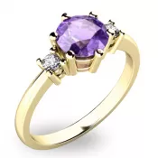 Nádherný prsteň s ametystom diamantmi 10856Z-AME