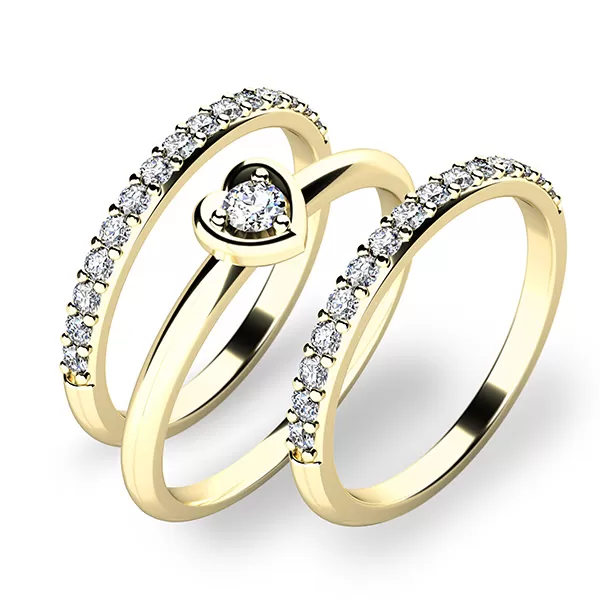 Zásnubný prsteň zirkónový zásnubný set 10849-SET02-ZZ