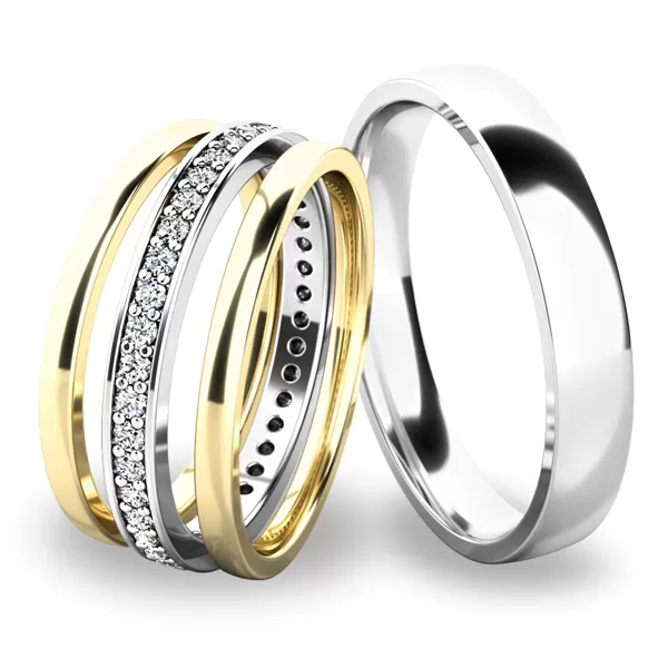 Set snubných prsteňov zo zlata SP-61044-SET02