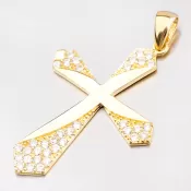 Zlatý kríž so zirkónmi 43-21185