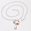 Náhrdelník s kľúčom a zámkom v tvare srdca N1502165-1628-SLX