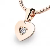 Zlaté srdce s briliantom 10874-CV-DIA