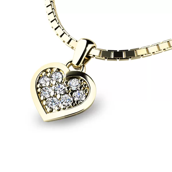 Zlaté srdce s briliantmi 10877-ZL-DIA