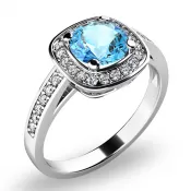 Dámsky prsteň biele zlato 585/1000 prírodný diamant 0,90 ct G/SI topaz a diamanty 10766-B-TPZ