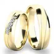 Zlaté snubné prstene s vlnkami SP-285