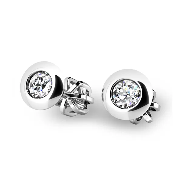 Diamantové náušnice z bieleho zlata 10825-B-DIA